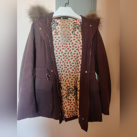 Italian fur trim parka Medium - Picture 9 of 10